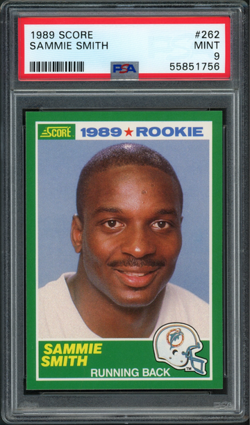 1989 Score Sammie Smith RC #262 Miami Dolphins - PSA 9