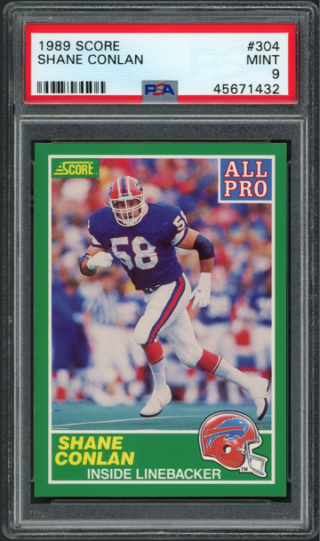  1989 Score Shane Conlan #304 All Pro - Buffalo Bills - PSA 9