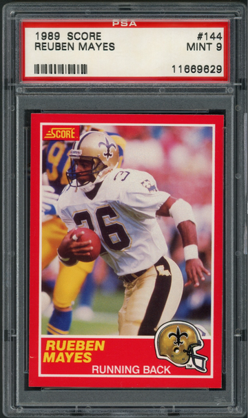 1989 Score Rueben Mayes #144 New Orleans Saints - PSA 9