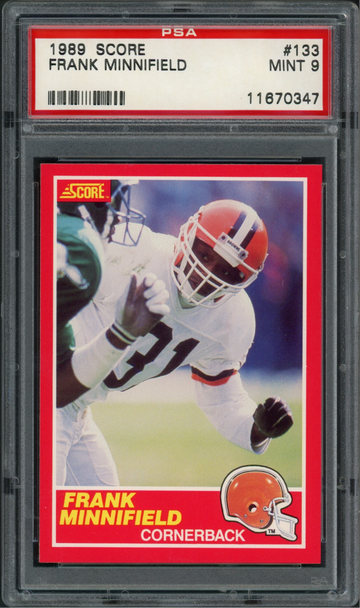 1989 Score Frank Minnifield #133 Cleveland Browns - PSA 9