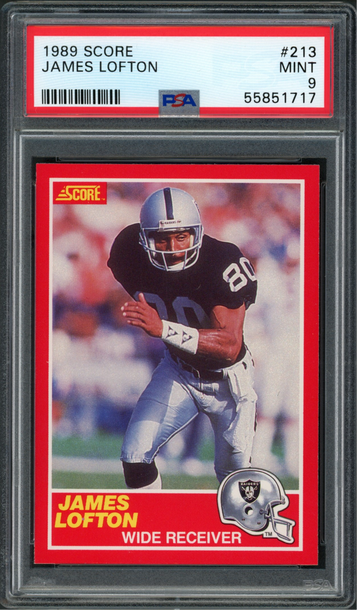  1989 Score James Lofton #213 Los Angeles Raiders - PSA 9