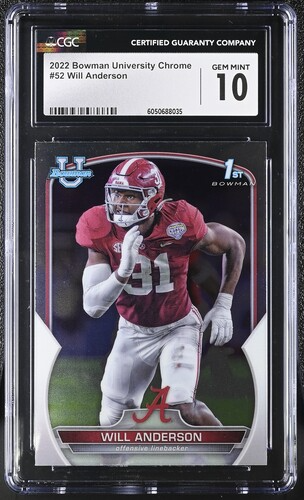 2022 Bowman University Chrome Will Anderson Bowman 1st #52
