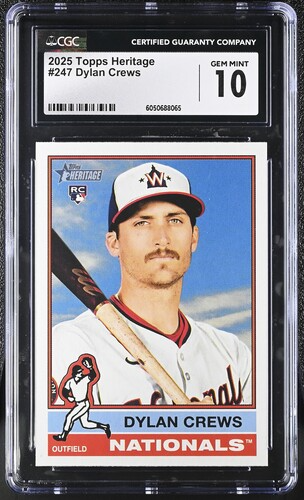 2025 Topps Heritage Dylan Crews RC #247 Washington Nationals