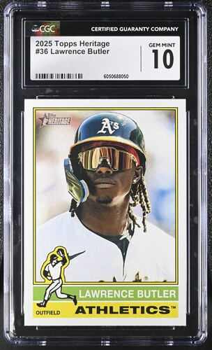 2025 Topps Heritage Lawrence Butler #36 Oakland Athletics