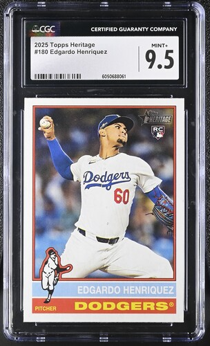 2025 Topps Heritage Edgardo Henriquez RC #180 Los Angeles Dodgers