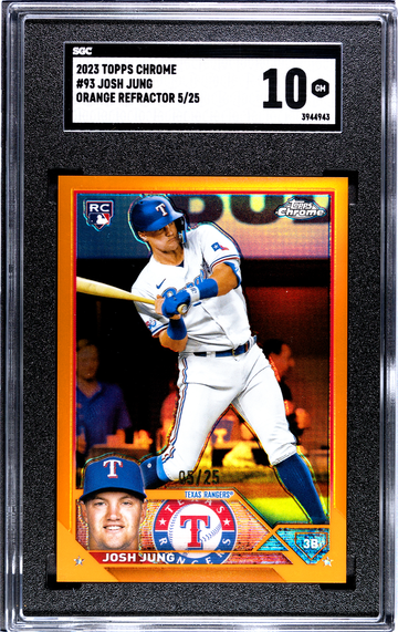 2023 Topps Chrome #93 Josh Jung Orange Refractor 5/25