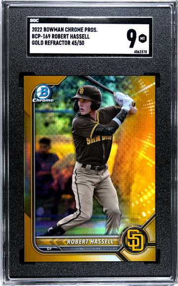 2022 Bowman Chrome BCP-169 Robert Hassell Gold Refractor 45/50