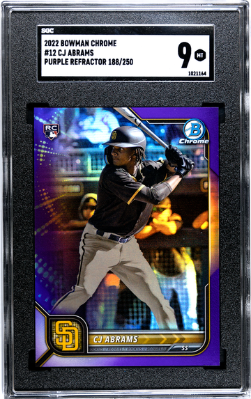 2022 Bowman Chrome #12 CJ Abrams Purple Refractor 188/250