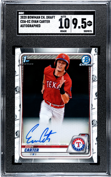 2020 Bowman Chrome Draft CDA-EC Evan Carter Autographed