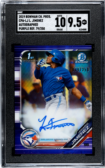 2019 Chrome Prospect CPA-LJ Leonardo Jimenez Autographed Purple Refractor 79/250