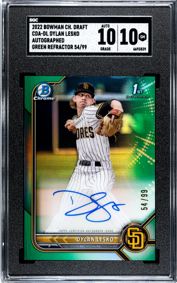 2022 Bowman Chrome Draft Dylan Lesko Auto Green Refractor 54/99
