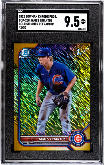 2022 Bowman Chrome Prospect BCP-208 James Triantos Gold Shimmer Refractor 42/50