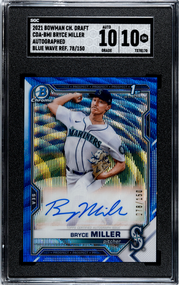 2021 Bowman Chrome Draft CDA-BMI Bryce Miller Auto Blue Wave Refractor 78/150