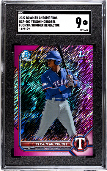 2022 Bowman Chrome BCP-200 Yeison Morrobel Fuchsia Shimmer Refractor 142/199