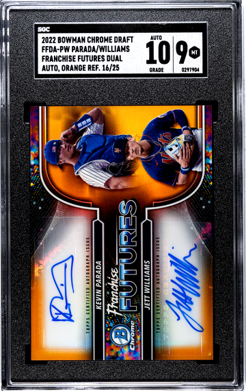 2022 Bowman Chrome Draft FFDA-PW Parada/Williams Franchise Futures Dual Auto Orange Refractor 16/25