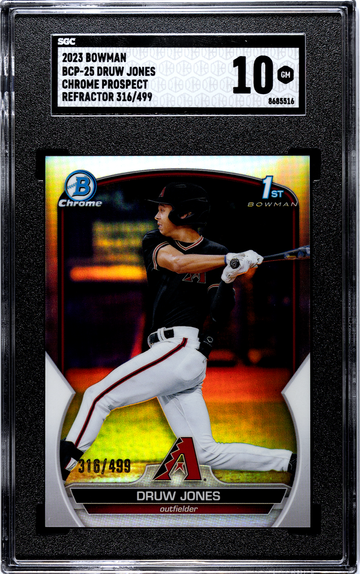 2023 Bowman BCP-25 Druw Jones Chrome Prospects Refractor 316/499