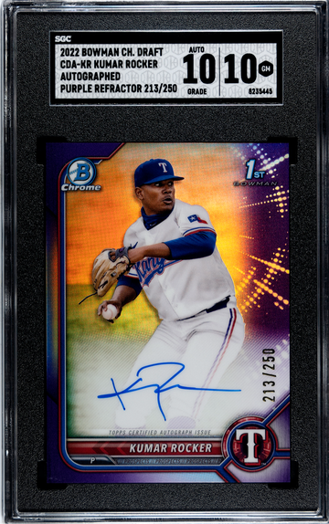 2022 Bowman Chrome Draft CDA-KR Kumar Rocker Auto Purple Refractor 213/250