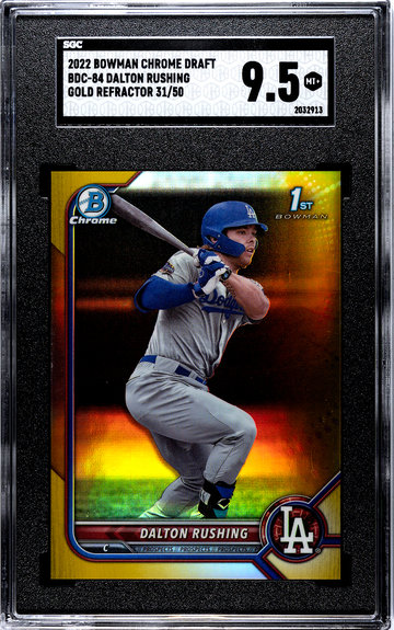 2022 Bowman Chrome Draft BDC-84 Dalton Rushing Gold Refractor 31/50