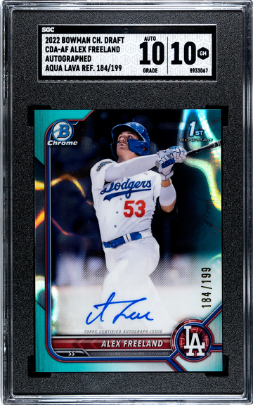 2022 Bowman Chrome Draft CDA-AF Alex Freeland Auto Aqua Lava Refractor 184/199