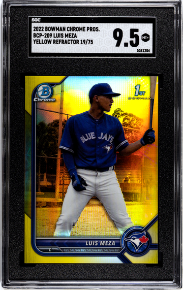 2022 Bowman Chrome BCP-209 Luis Meza Yellow Refractor 19/75