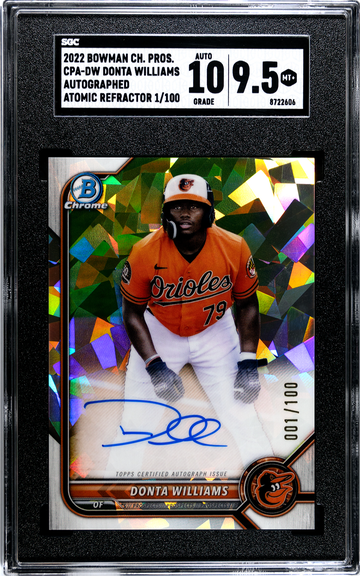 2022 Bowman Chrome CPA-DW Donta Williams Autographed Atomic Refractor 1/100