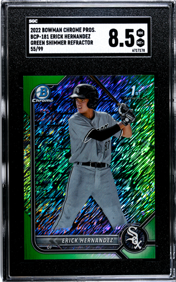 2022 Bowman Chrome BCP-181 Erick Hernandez Green Shimmer Refractor 53/99