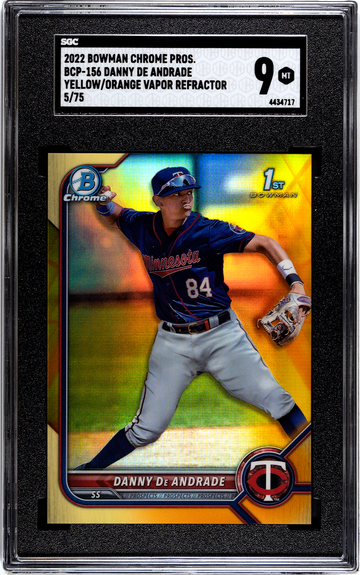 2022 Bowman Chrome BCP-156 Danny De Andrade Yellow/Orange Vapor Refractor 5/75