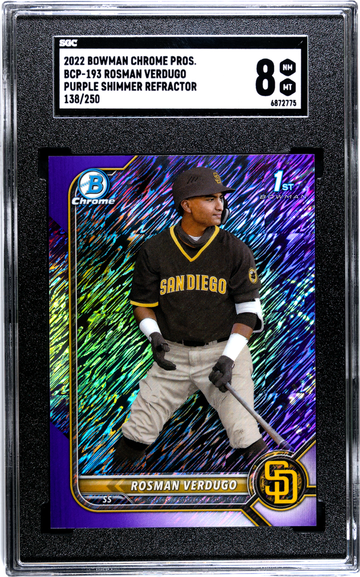 2022 Bowman Chrome BCP-193 Rosman Verdugo Purple Shimmer Refractor 138/250