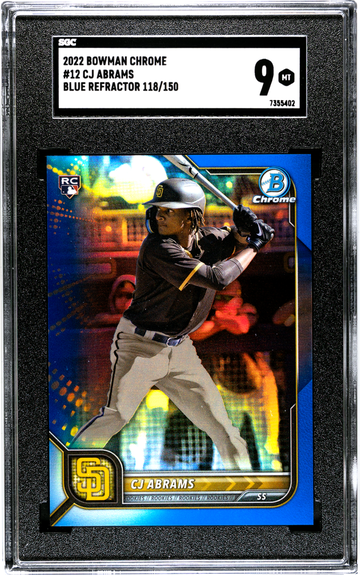 2022 Bowman Chrome #12 CJ Abrams Blue Refractor 118/150 
