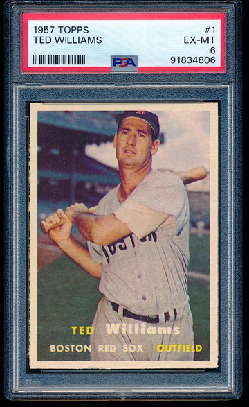 1957 Topps Ted Williams #1 PSA 6 ++ Centered, magnificent 6