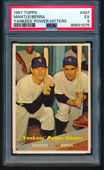1957 Topps Mantle Berra #407 PSA 5 ++ Centered, gorgeous