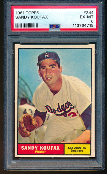1961 Topps Sandy Koufax #344 PSA 6 ++ Pack fresh