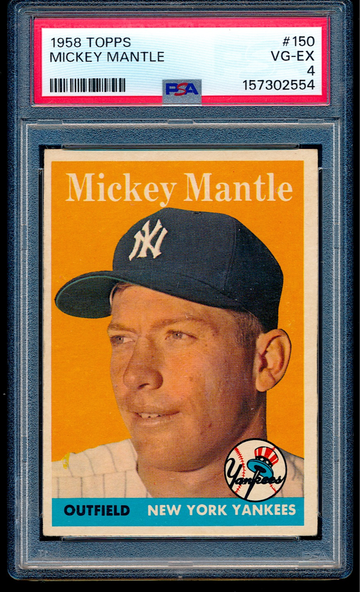1958 Topps Mickey Mantle #150 PSA 4 ++ looks EX