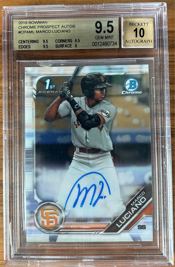2019 Bowman Chrome - Marco Luciano - BGS 9.5 Base Auto
