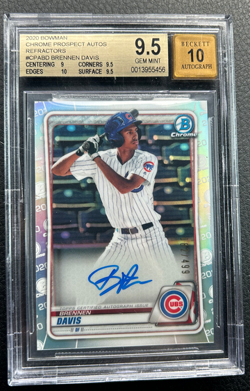 2020 Bowman Chrome - Brennen Davis - Refractor /499 Cubs - RC Auto