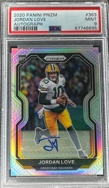 2020 Prizm Jordan Love Silver Auto PSA 9