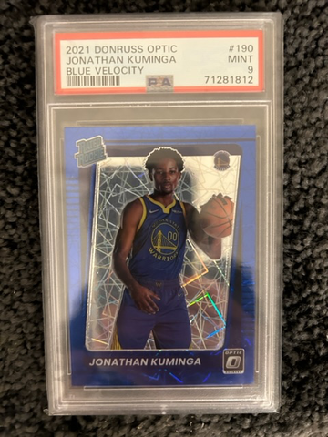2021 Panini Donruss Optic Blue Velocity #190 Jonathan Kuminga PSA 9