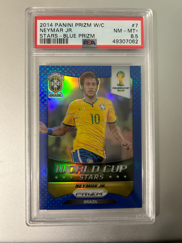 2014 Panini Prizm W/C #7 Neymar Jr. Stars Blue Prizm /199 PSA 8.5 