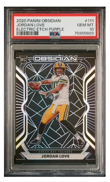 2020 Panini Obsidian #111 Jordan Love RC /100 PSA 10