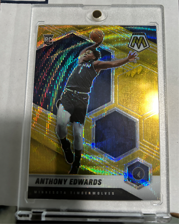 2020 Panini Mosaic Gold Wave Prizm #201 Anthony Edwards RC