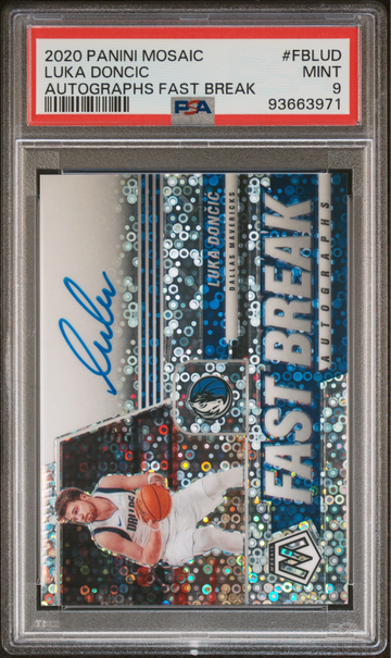 2020 Panini Mosaic Fast Break Auto Luka Doncic PSA 9
