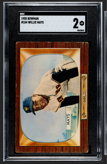 1955 Bowman #184 Willie Mays SGC 2