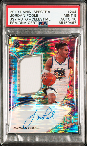 2019 Panini Spectra Jersey Auto Celestial RC Jordan Poole /99 