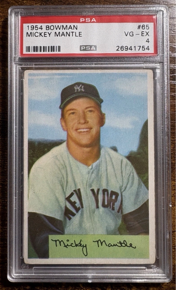1954 Bowman Mickey Mantle #65 PSA 4