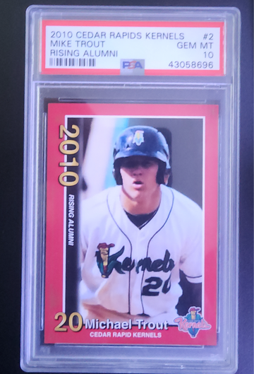 2010 Cedar Rapids Kernels Mike Trout Rising Alumni PSA 10 Gem Mint