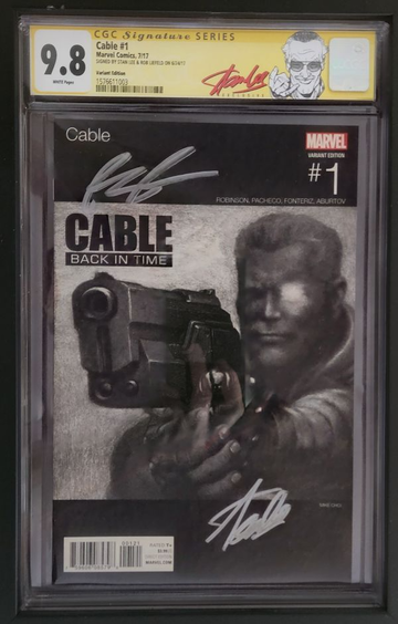Cable,Vol. 3 #1B CGC 9.8 Signed by Stan Lee & Rob Liefeld