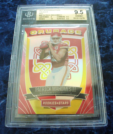 2017 Patrick Mahomes Rookies & Stars Crusade No. 46 RED FOIL #12/99 BGS 9.5 SP