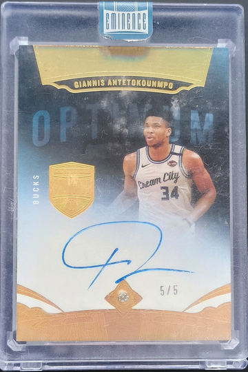 2019 Panini Eminence 5/5 Auto Giannis Antetokounmpo Optimum Diamond Gold