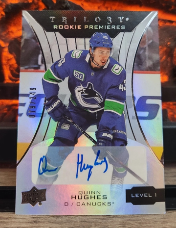 2019-20 Upper Deck Trilogy Quinn Hughes Rookie Premieres Auto /249