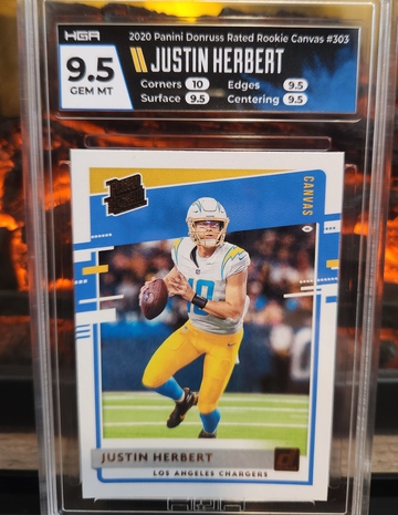  2020 Donruss Justin Herbert Rated Rookie Canvas #303 RC 